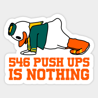 Duck and push up Sticker